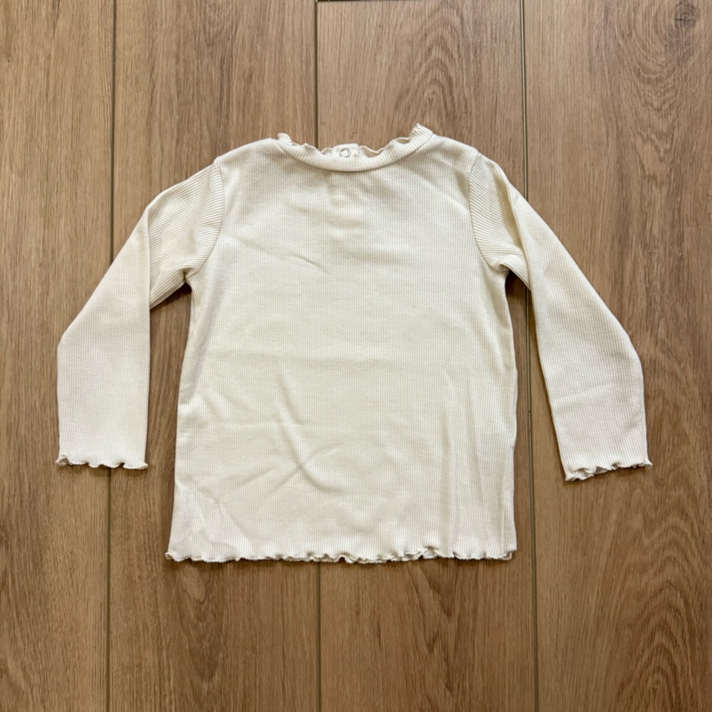 Zara Off-White Ribbed Top